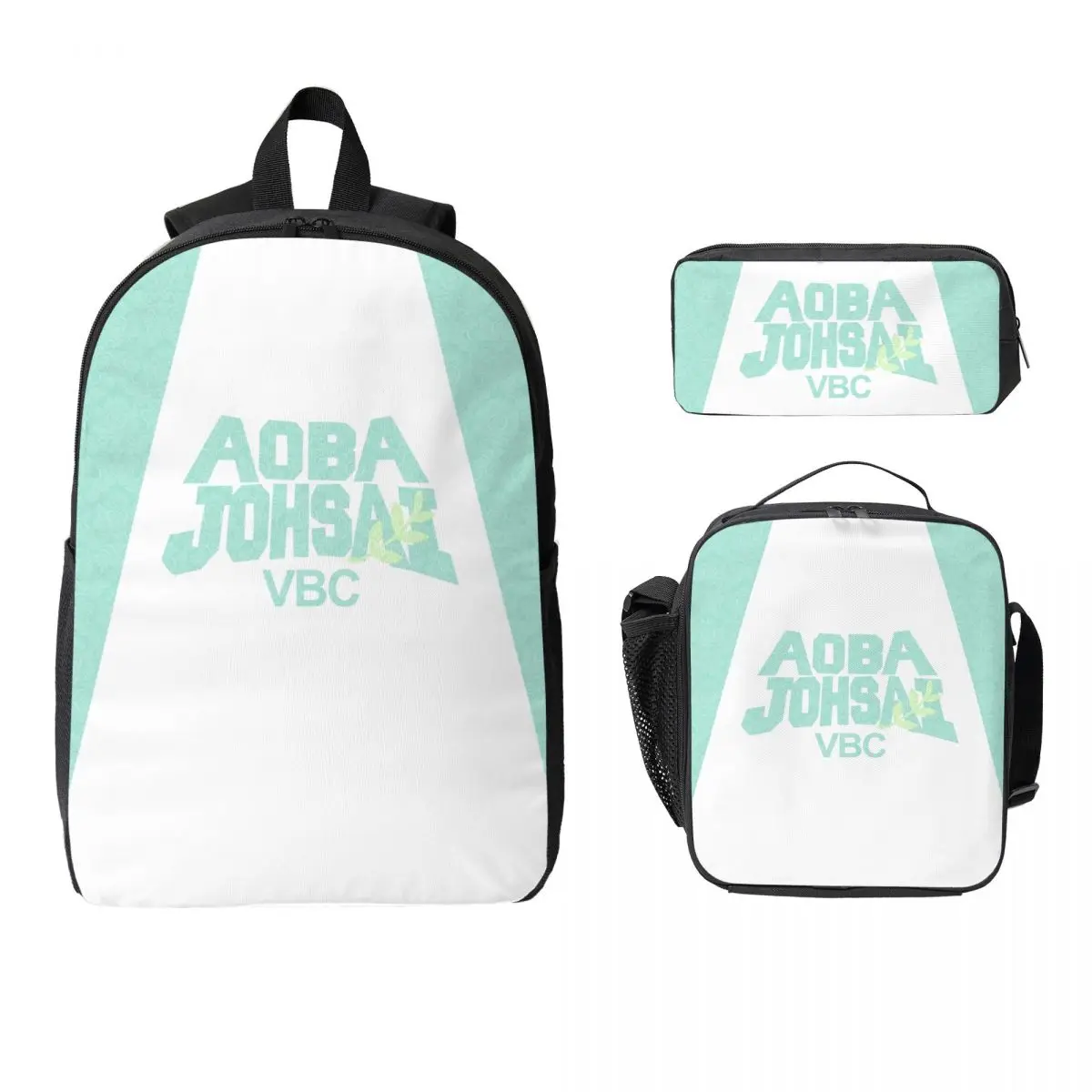 

Рюкзак Aoba Johsai, студенческая сумка для книг для мальчиков и девочек, школьная сумка, компьютерные сумки на плечо, изолированная сумка для обеда 3 шт., пенал