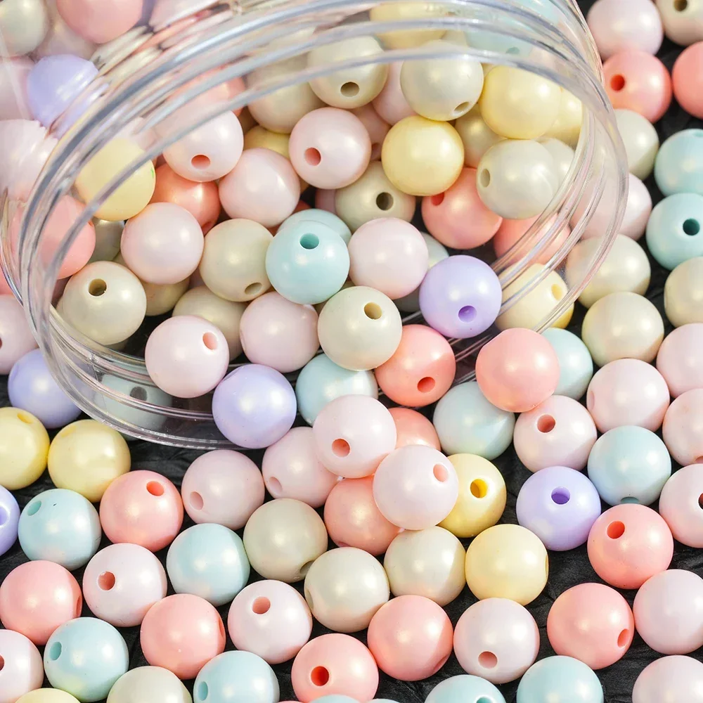 

4-12mm Shinny Color Acrylic Beads Balls Round Shape Loose Spacer Beads For Jewelry Making Handmade Bracelet Necklace Accessories