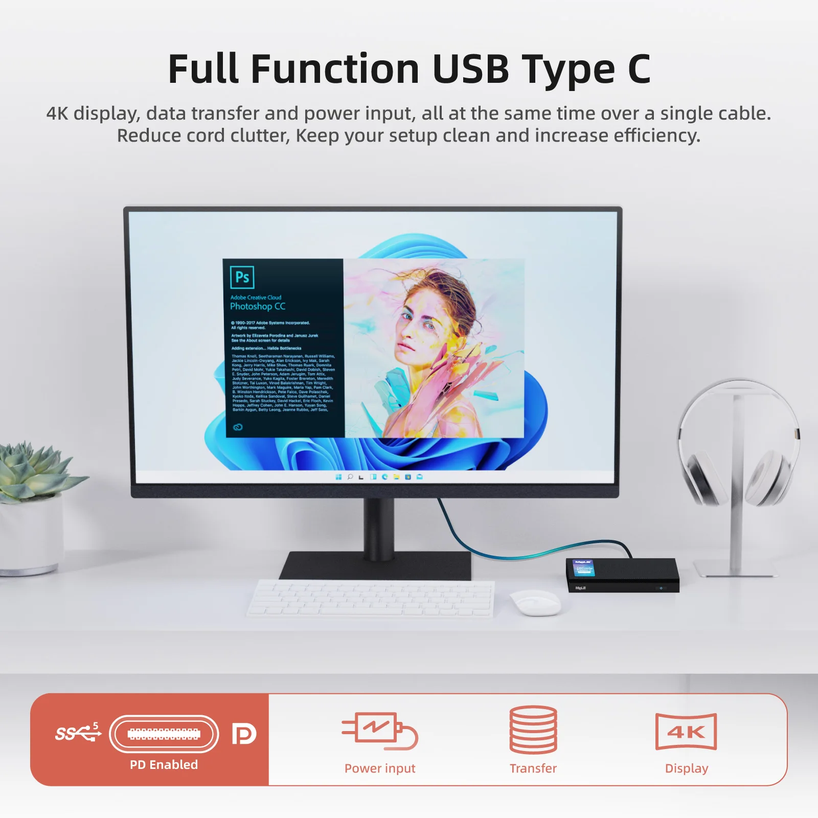 MeLE Quieter3C Quạt Không Cánh Mini PC Windows 11 Pro Celeron N5105 Công Nghiệp IoT Máy Tính 8GB 128GB Micro Máy Tính 4K HDMI HDR Loại-C WiFi 6