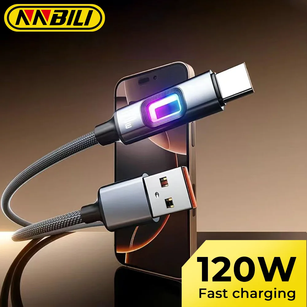 NNBILI 120 W USB-A-auf-Typ-C-Kabel, schnelles Laden, USB-Typ-C-Schnelllade-Datenkabel für iPhone, Samsung, S26, Huawei, Xiaomi, Laptop