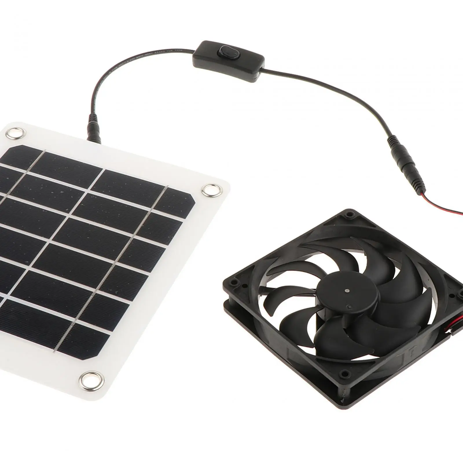 Solar Panel Fan High Speed Exhaust Fan Monocrystalline Panel Solar Powered Exhaust Fan for Yacht Shed Chicken Coop RV Outside