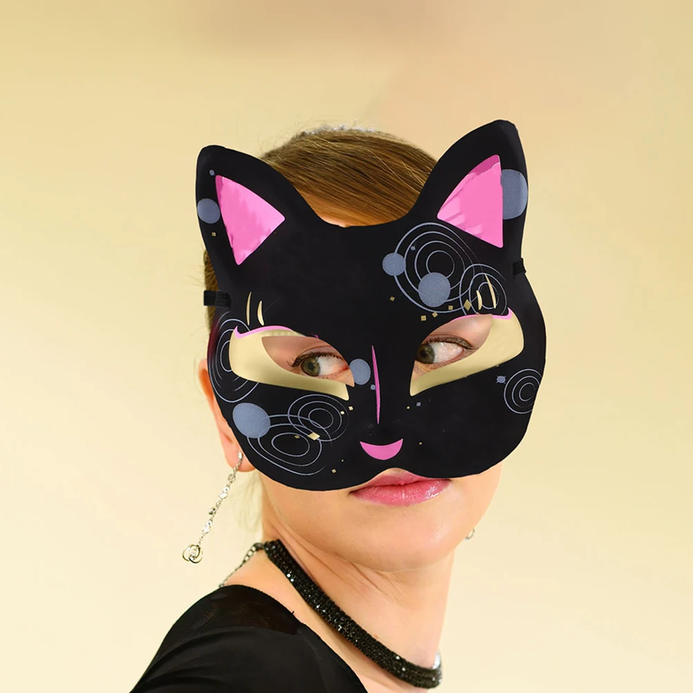 

DIY Fox Mask Halloween Cat Face Decorative Masks Plastic Animal Half Facemasks Costume Blank Lightweight Comfortable Carnival