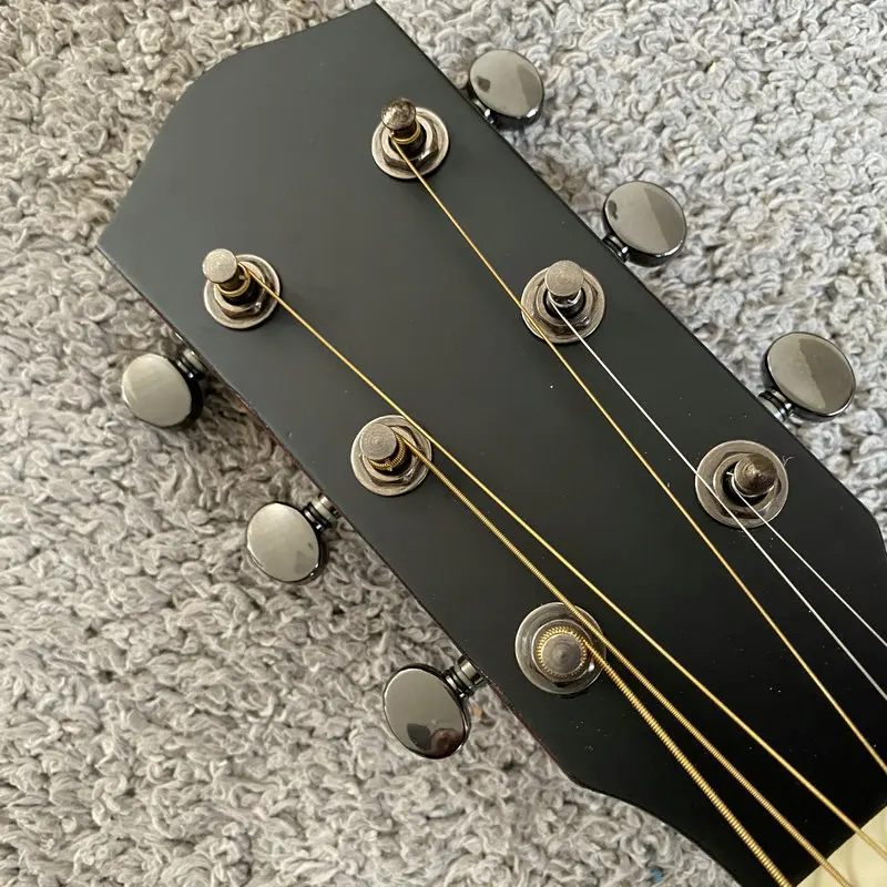 J733 Logo‑Removed Solid‑Top Folk Acoustic Guitar, 41‑Inch, Natural Finish, Mahogany Body, Stock Clearance Special Offer