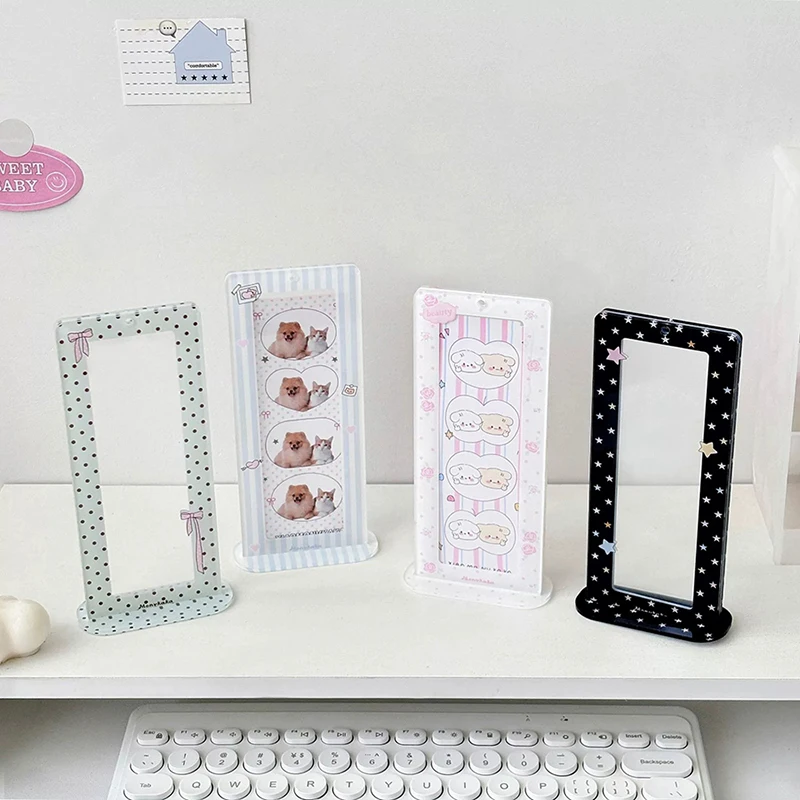 Acrylic Rose Star Photo Booth Frames - Photo Booth Display Stand For 2X6 Inch Photo Strips Wedding Album 2 X 6 Bookmark Holder