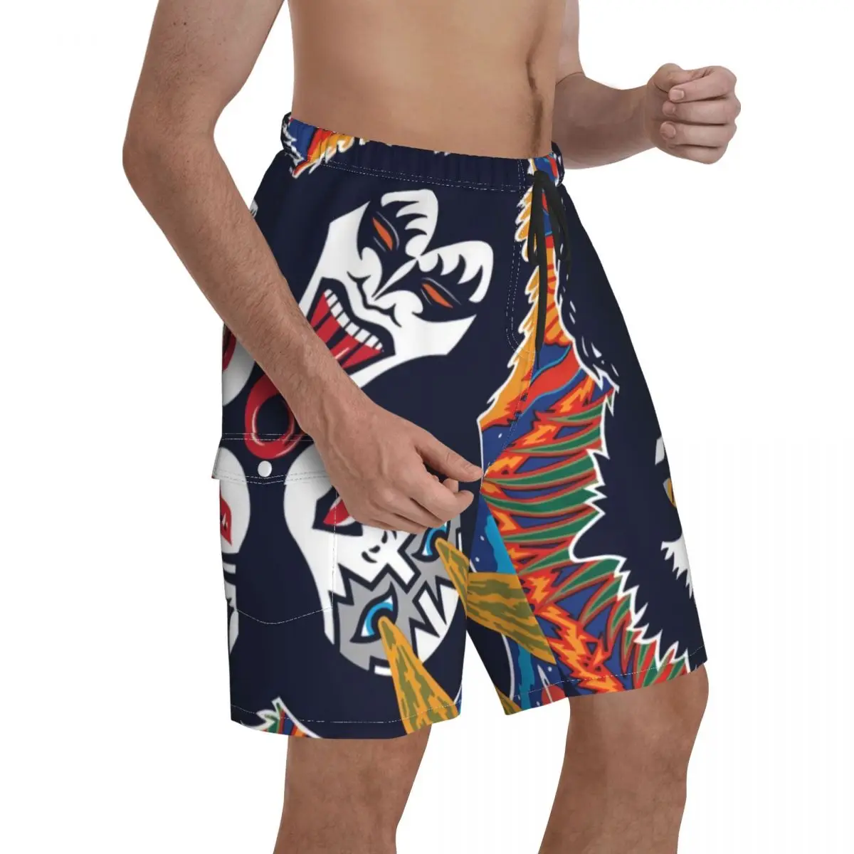 Kiss Band Board Shorts Kiss Music, cómodos pantalones cortos de playa, bañadores personalizados de talla grande para hombre, regalo de cumpleaños