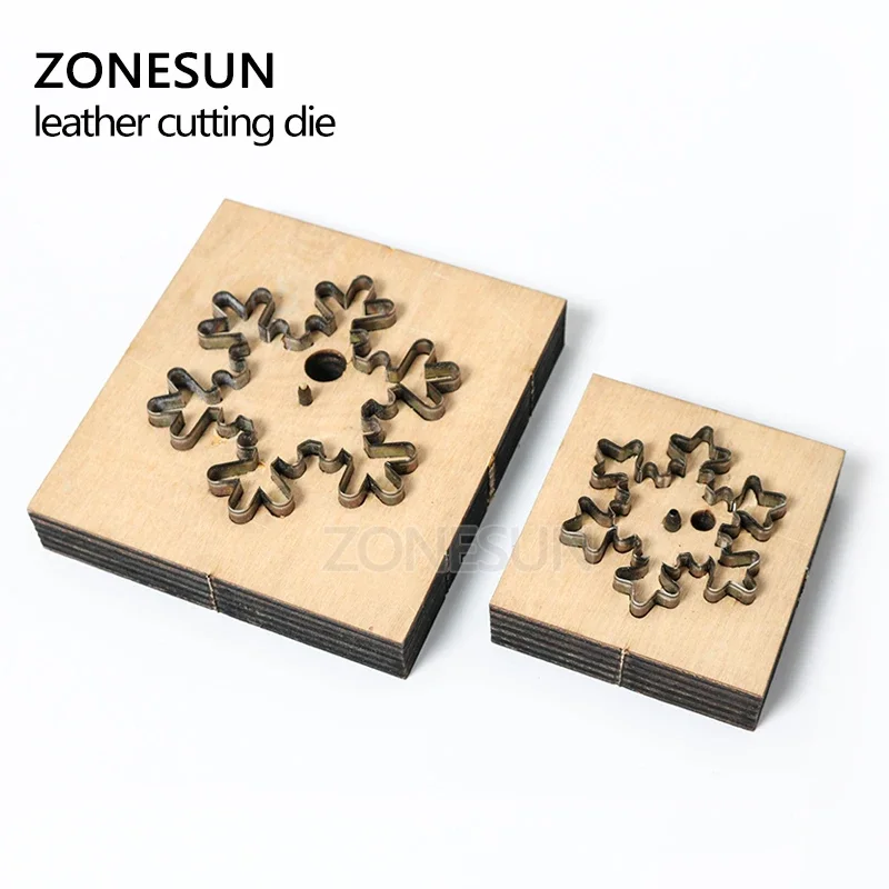 ZONESUN Snow Leather Cutting Die DIY Key Ring Cut Out Wooden Template Knife Punching Key Chain Die Cut Cutting Mould Decoration