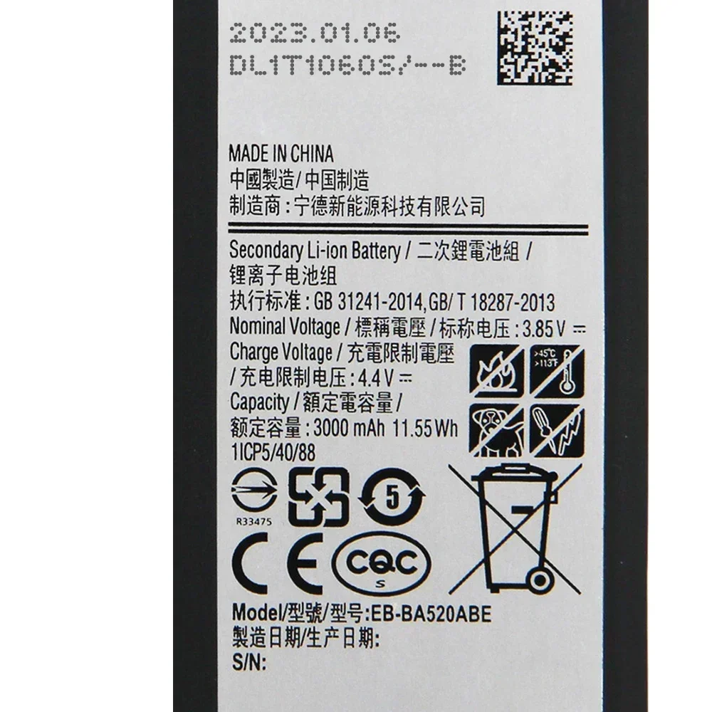 EB-BA520ABE,Brand New Replacement Phone Batatery+Tool,For Samsung GALAXY A5 2017 Edition A520F SM-A520F, 3000mAh