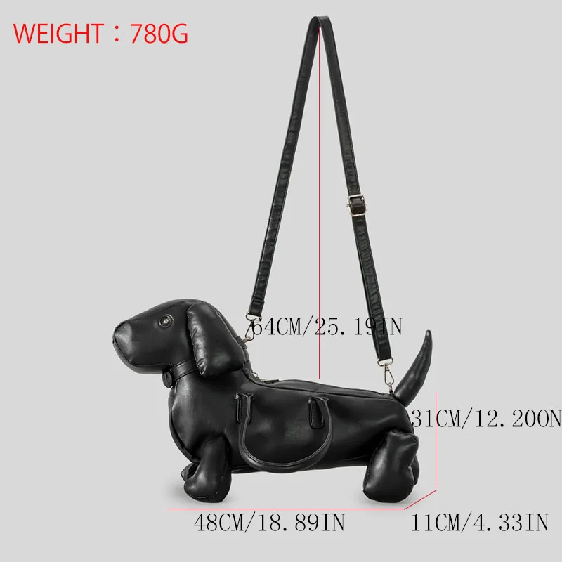 Cute Black Puppy Shape Women Purses and Handbag Novelty Animal Shape Design Tote Bag Shoulder Bag Designer Shoulder Bag