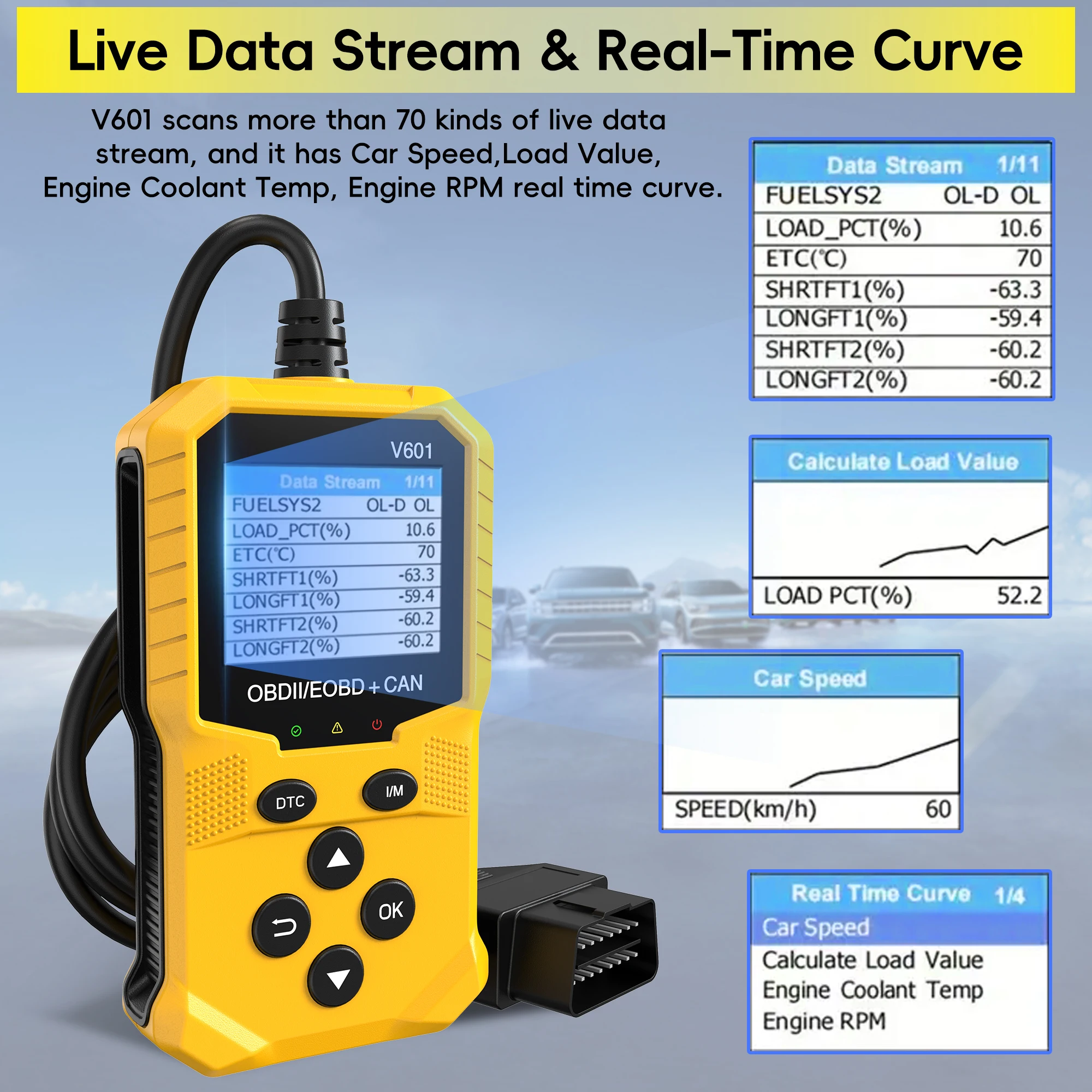 Picture 5: Car Code Reader, OBD2 Scanner Diagnostic Tool for Cars and Trucks, Check Engine Code Reader, OBD2 Scanner with Reset