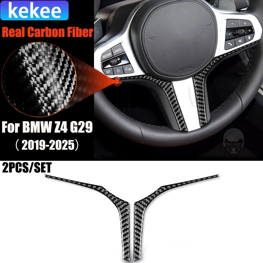 

Carbon Fiber Car Accessories Driver Wheel Decorative Modified Interior Trim Cover Soft Sticker For BMW Z4 G29 2019-2025