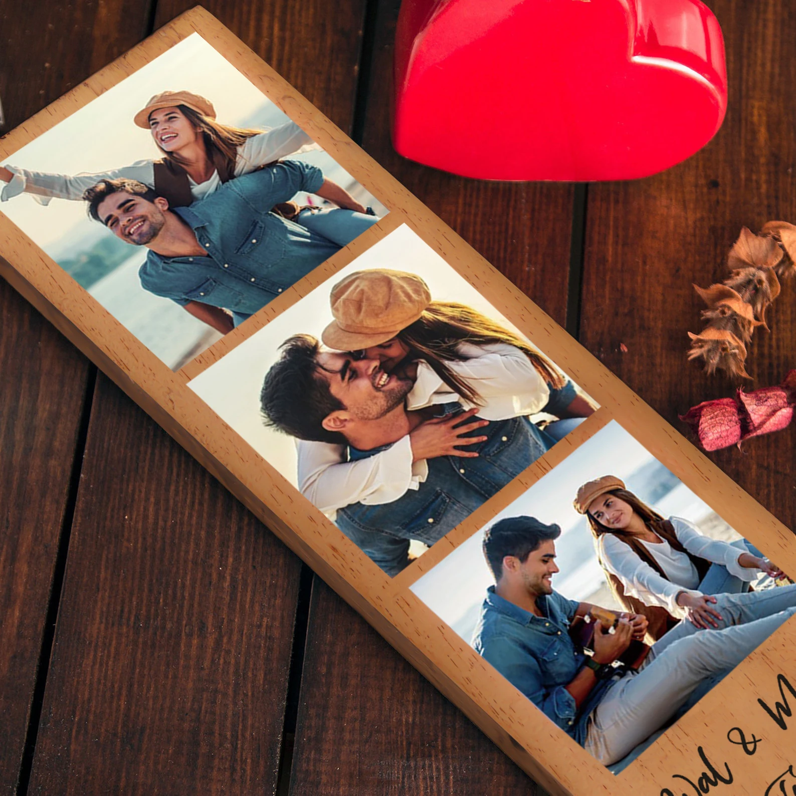 Dropshipping Custom Frames Vintage Wooden Photo Frames Home Decor Personalized Printed Photos Couple Wedding Romantic Gifts