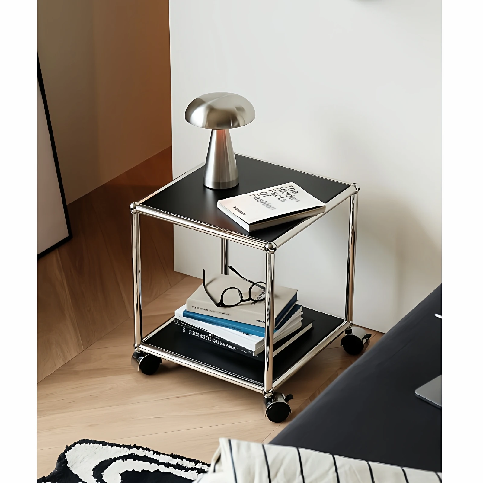 Medieval Small Apartment Module Coffee Table Movable Small Side Table Bedside Table Storage Cabinet image 5