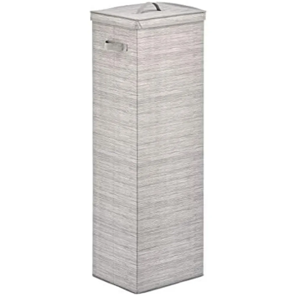 

Tall Gift Wrapping Paper Storage Box with Handles, Removable Lid for Organizing Rolls and Supplies in Taupe/Tan Stripe