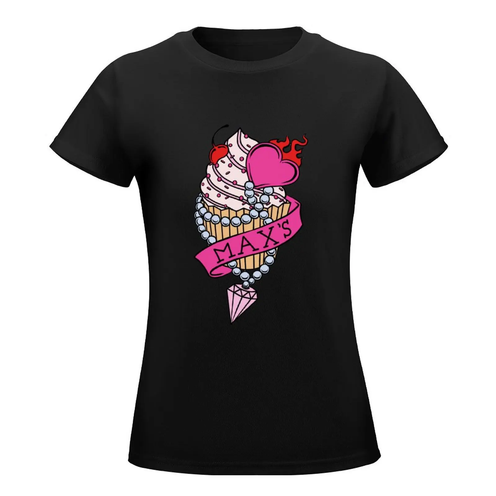 Max's Homemade Cupcakes Logo from Two Broke Girl$ T-Shirt korean fashion plus size tops Blouse rock and roll t shirts for Women