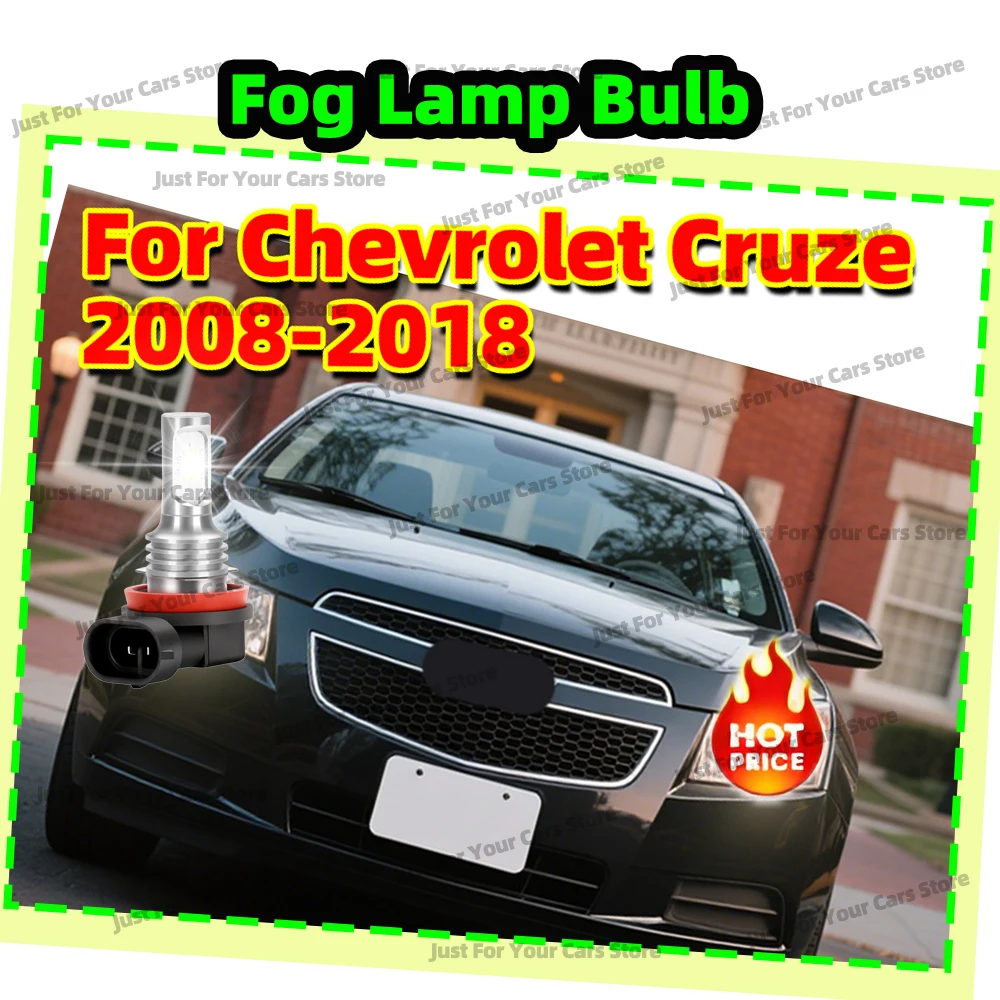 

2x Car Front LED Fog Light Bulbs 6000K 3570 CSP Lamps For Chevrolet Cruze 2008-2018 2009 2010 2011 2012 2013 2014 2015 2016 2017