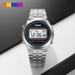 SKMEI 2146 Back Light Display Stopwatch Digital Sport Watches Stainless Steel Men Waterproof Date Alarm Wriswatch reloj hombre