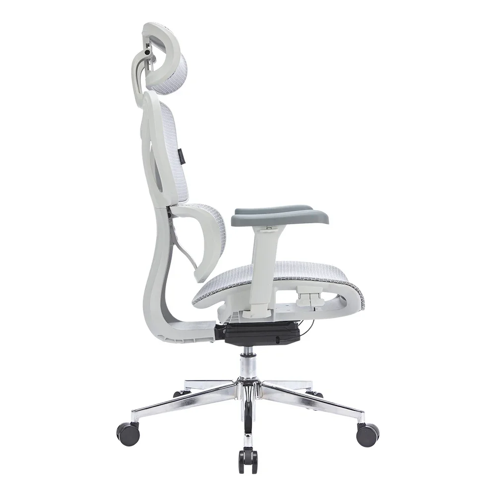 Ergohuman Modern Design Ergonomic Office Chair Full Mesh with Swivel Wire Control White Shell Grey Mesh Executive Home Use