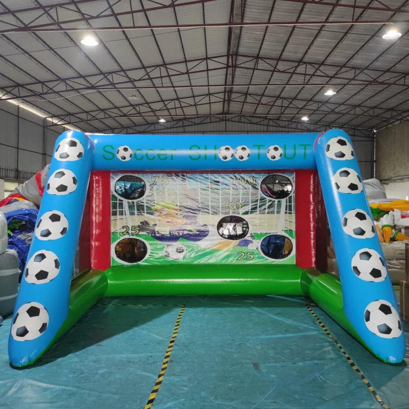 

Kids Inflatable Football Shooting Game Commercial Pvc Inflatable Soccer Sport Games With Blower