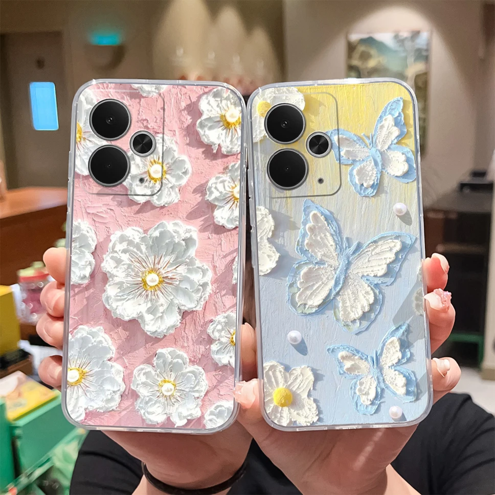 ل Realme 14T 5G جراب هاتف جميل الكرتون الحيوانات أنماط شفافة بولي TPU سيليكون واقية الوفير ل Realme14T قذيفة كابا