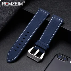 18mm 20mm 22mm 24mm Universal Matte Leather Watchband Men Women Luxury Brand Red Blue Green Watch Strap