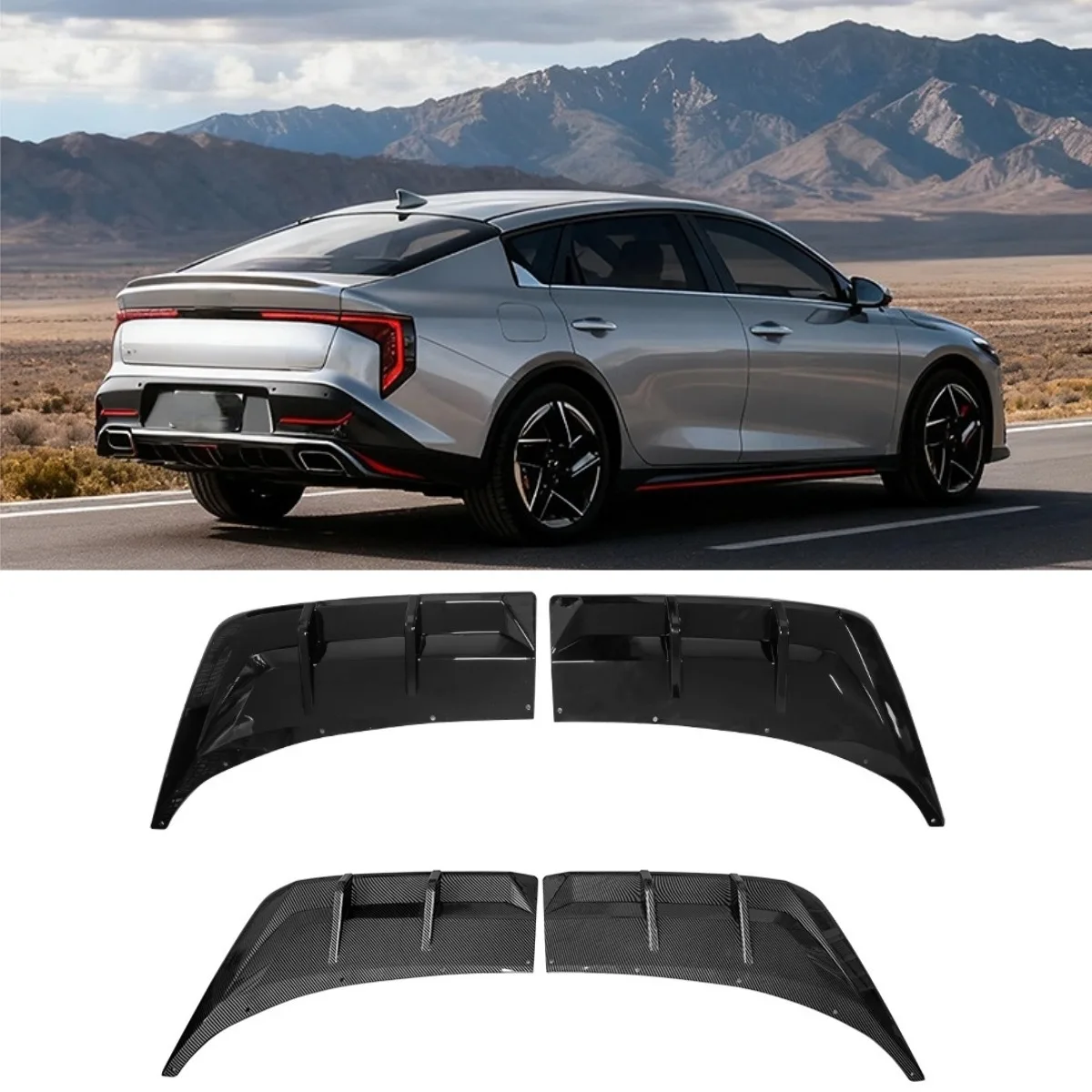 

For Kia K4 2024-2026 Car Rear Bumper Spoiler Lip Diffuser Modification Part Bumper Guard Protector Cover Car Accessories