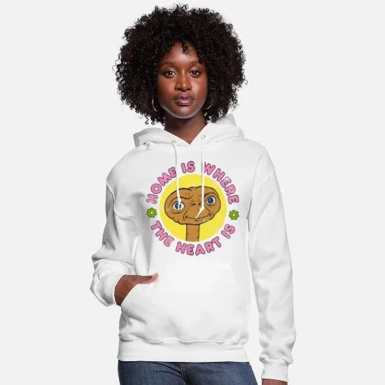 

Charming E.T. Heart Quote Cotton Hoodie Embrace The Nostalgic Spirit of E.T. and The Heartwarming Message