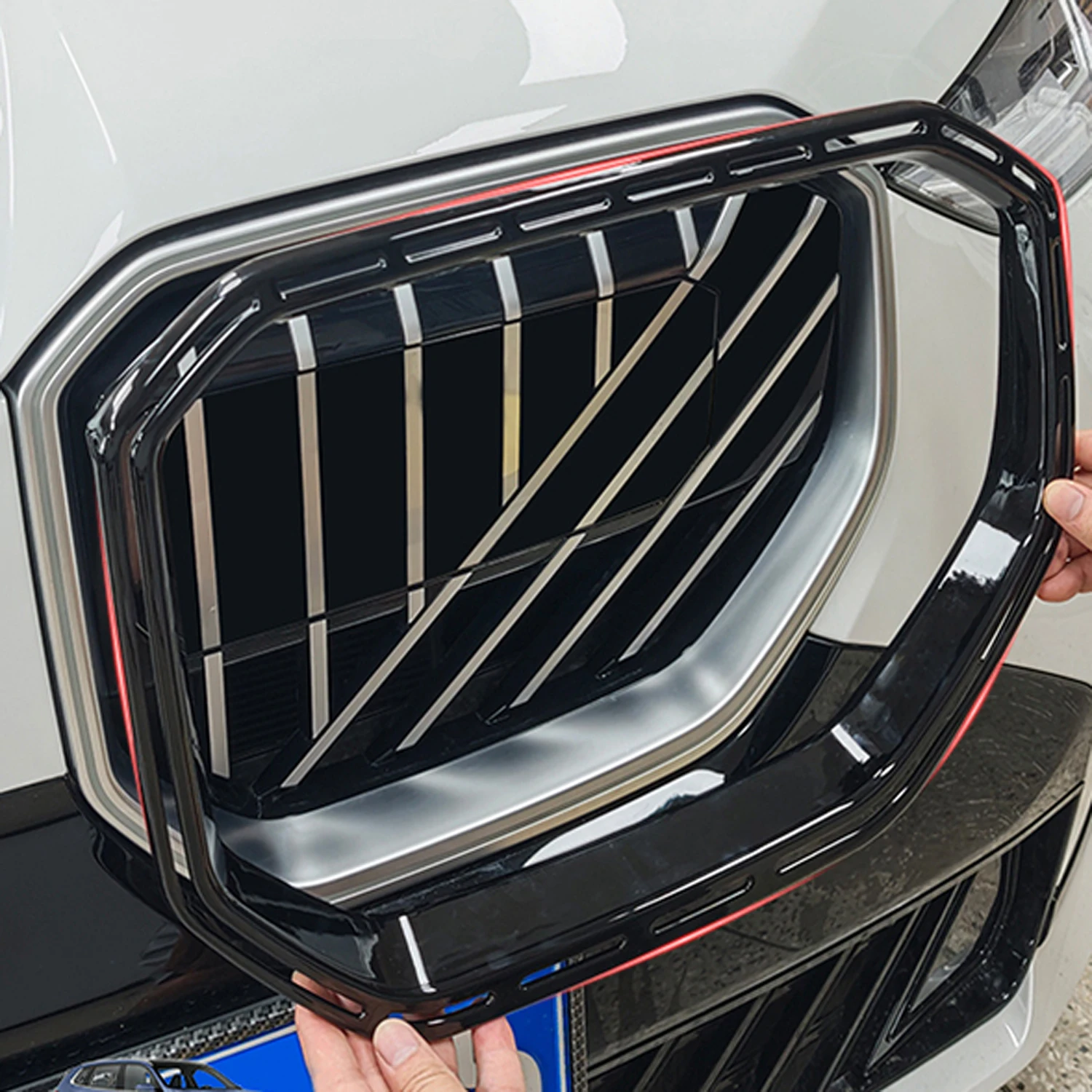 For BMW X3 (G45) 2024 2025 Car Accessories ABS Car Front Center Grill Cover Trim 2pcs