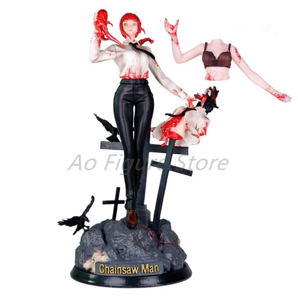 33cm Chainsaw Man Makima Anime Girl Figure Gk Chainsaw Man Denji Action Figurine Collectible Decorative Model Doll Toy