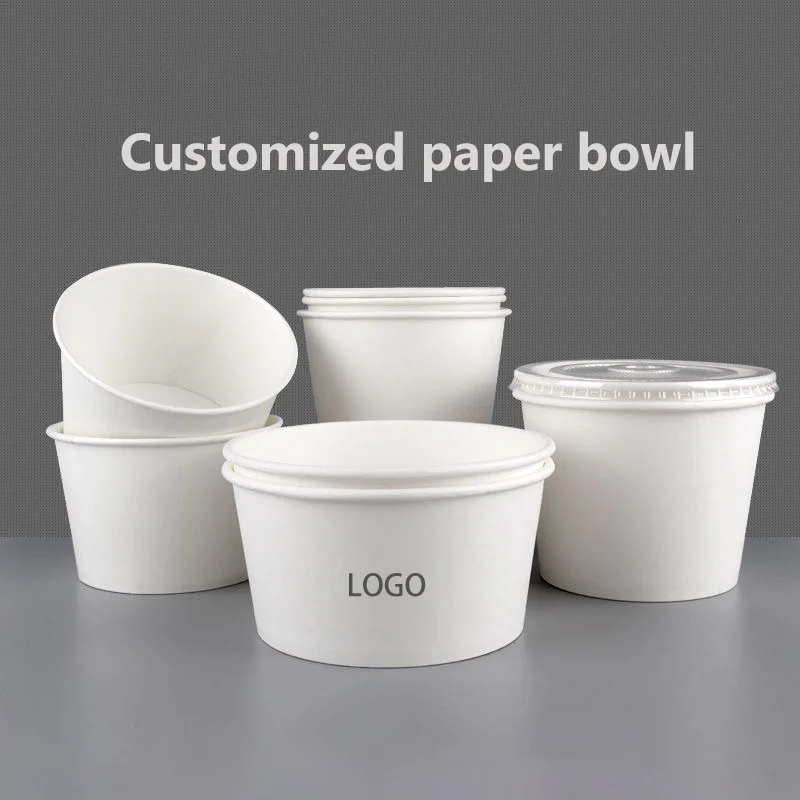 

100pcs Customizable Disposable Paper Bowls - Eco - Friendly, Food - Grade | Bulk Orders Available for Party, Catering, Takeaway