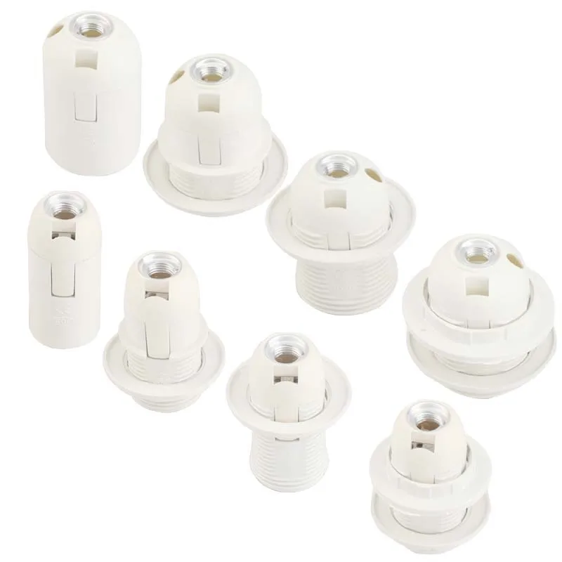 E27 Full Tooth Plastic Electric Light Socket Wholesale E14 Ring Lamp Holder Fill Light Fixture Card Type Light Body Lamp Holder
