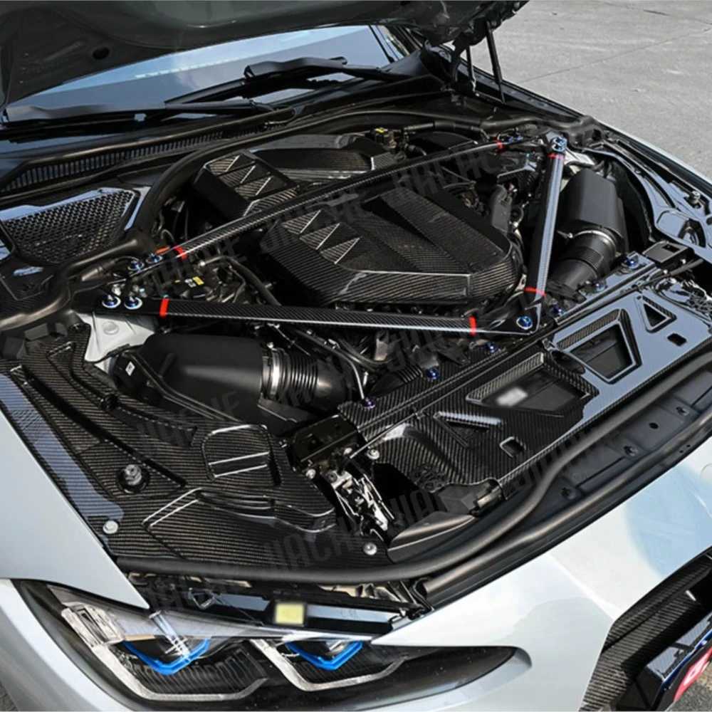 

Dry Carbon Fiber For BMW G80 G82 G83 M3 M4 2021+ Engine Compartment Trim Cover Guard Headlight Light Eyebrow Cover Accessories