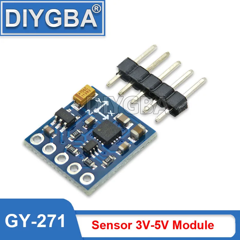 Igmopnrq GY-271 GY271 QMC5883L Three 3 Triple Axis Magnetic Field Compass Magnetometer Sensor 3V-5V Module For Arduino IIC Board