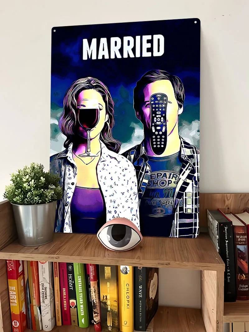 علامة معدنية متزوجة ملصق الفيلم الكلاسيكي إطارات الحائط المزخرفة علامات صفيح مخصصة لتزيين جدران غرفة المنزل #4