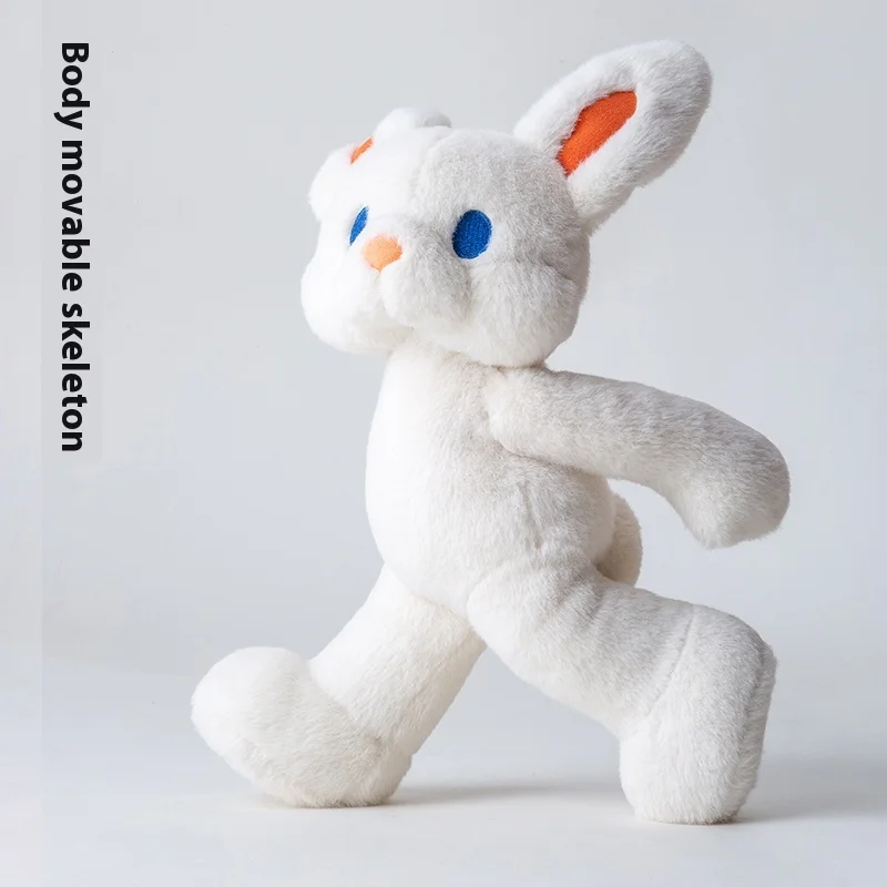

37cm White Rabbit Doll Full-Body Movable Customized Ornaments Pendant Upscale Gifts Luxury Simulation Good Guy Plush Home