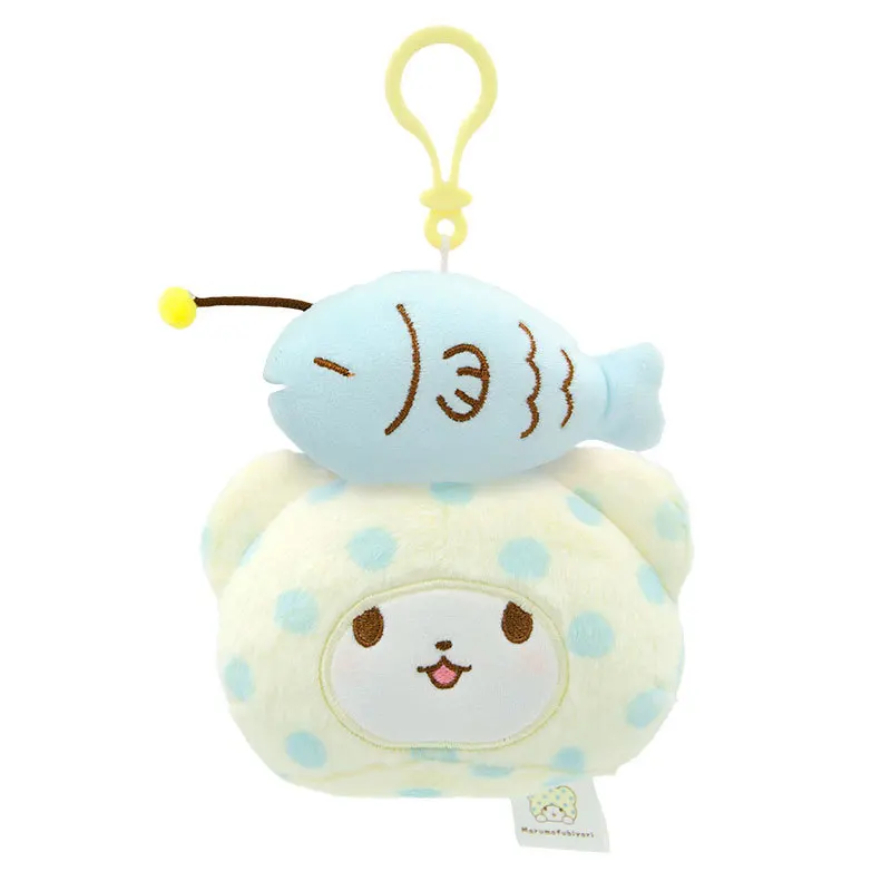 MINISO Sanrio Marumofubiyori Bear Plush Keychain Chains Kawaii Small Pendant Kids Stuffed Toys For Children Gifts Custom Gift