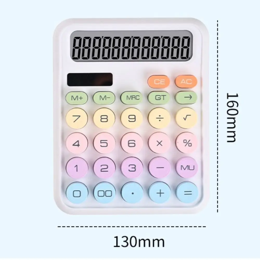 Cute 12 Digits Mechanical Switch Calculator Big Buttons Large LCD Display Calculators Desktop Desk Calculator Basic Office