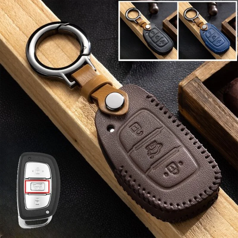 

A + натуральная кожа автомобильный брелок с дистанционным управлением чехол для Hyundai Elantra Sonata Tucson