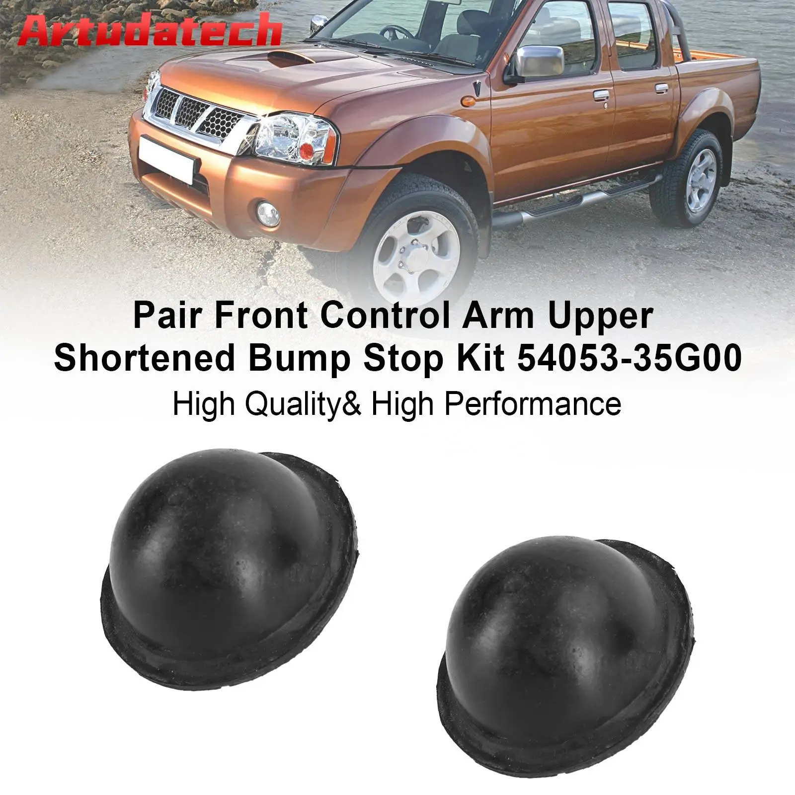 Artudatech Pair Front Control Arm Upper Shortened Bump Stop Kit For Navara D22 4WD&RWD Car Accessories