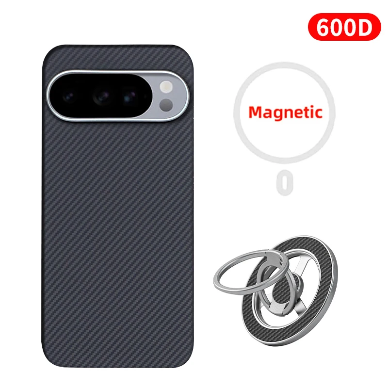 For Google Pixel 10 Pro XL/Pixel 10 Pro/Pixel 10 Case Carbon 600D Kevlar Aramid Fiber Fabric Thin Hard Cover Magnetic Black Slim image 3
