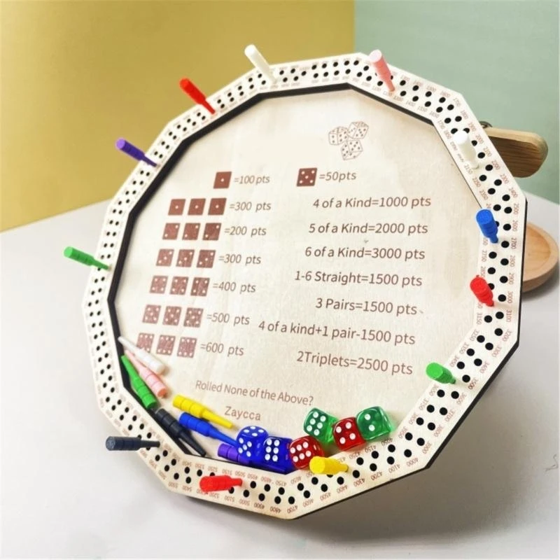 

Portable Wooden Play Tray Family Dices Game for Board Activity Enthusiasts