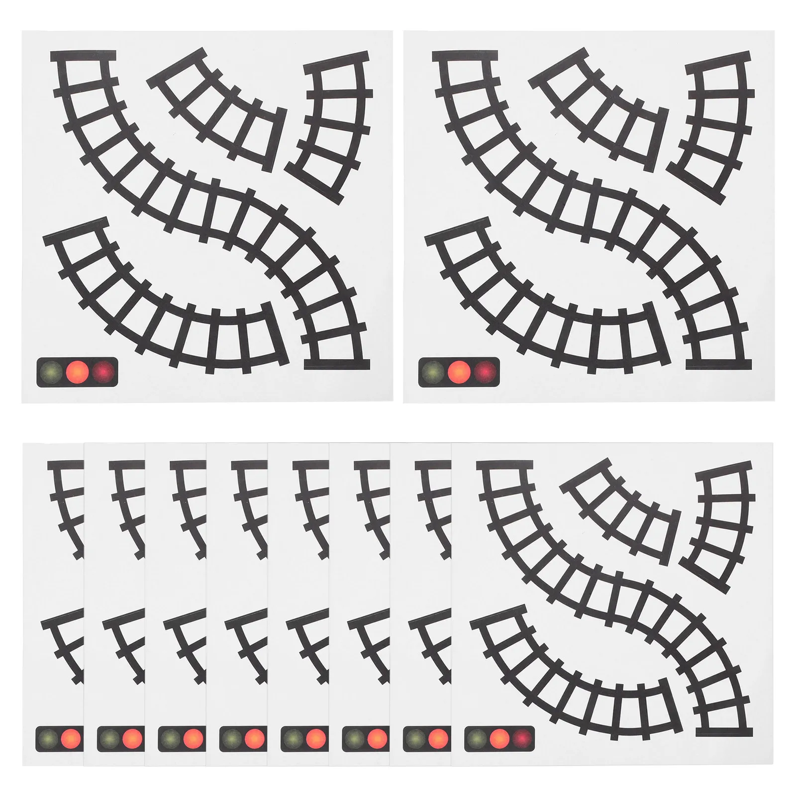 10 Stück Eisenbahnstrecken-Aufkleber, Verkehrszeichen, Wandtattoos, DIY-Verkehrsszene für Kinder, Lernspielzimmer, Klassenzimmer, Kindergarten-Dekoration