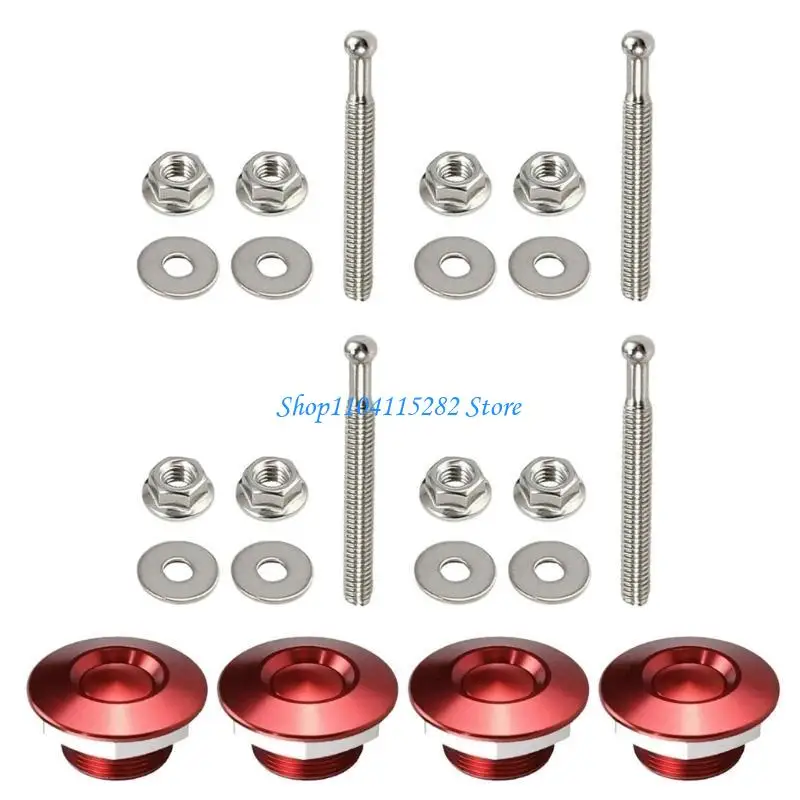 

4Pcs Car Bumper Hood Pin Quick Hood Pins Lock Quick Release Fasteners Lock Bonnet Lock Hood Pins Lock Clip