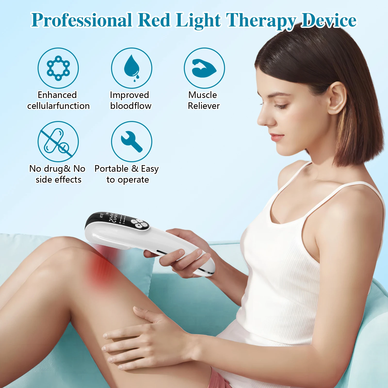 Tens 4x808nm Cold Laser Therapy Device for Body Pain Relief 2600 mAh LLLT Tens Muscle Stimulator for Joint Pain Muscle Recovery