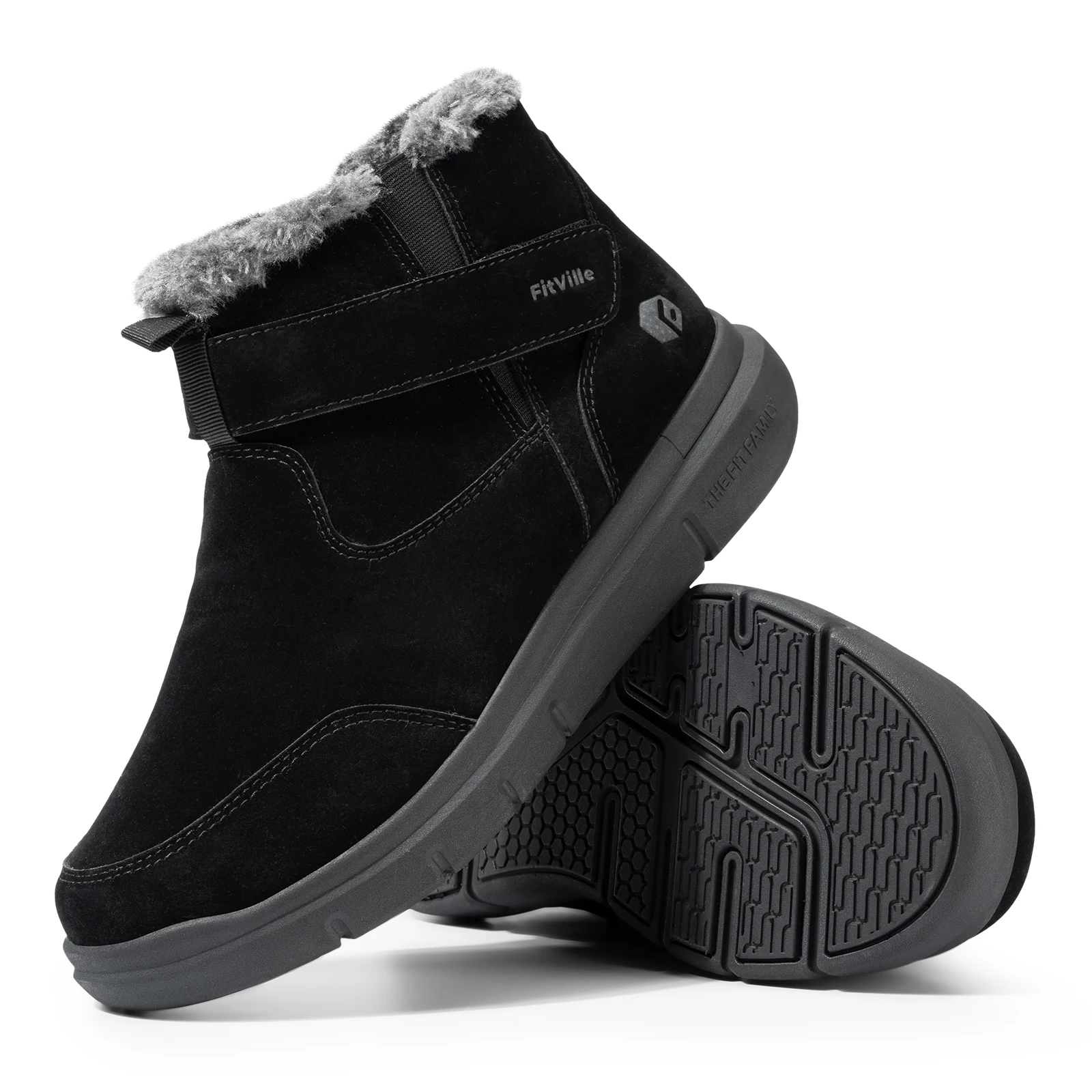 

Fittington Men‘s Winter Boots Extra Wide Outdoor Lightweight Snow Boots for Men Waterproof Insulated Thick Fur Snow Boots