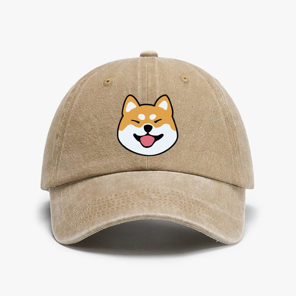 

Cute Shiba Inu Letter Printed Female Baseball Cap Summer Unisex Distressed Washed hat Animal Fit Cartoon Breathable hats
