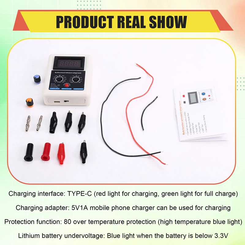 Tester Transistor Voltage Tester 0V-3500V Diode MOS Triode MOV LED Voltage Capability Transistor Voltage Tester