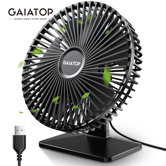 Wentylator biurkowy GAIATOP Przenośny wentylator USB 90 °   Regulowany wentylator chłodzący, cichy, 3-stopniowa regulacja, ultra cichy, odpowiedni do domu, biura, na biurko.