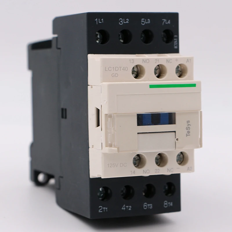 

LC1DT40GD Электрический магнитный контактор постоянного тока 4P 4NO LC1-DT40GD 40A 125V катушка постоянного тока