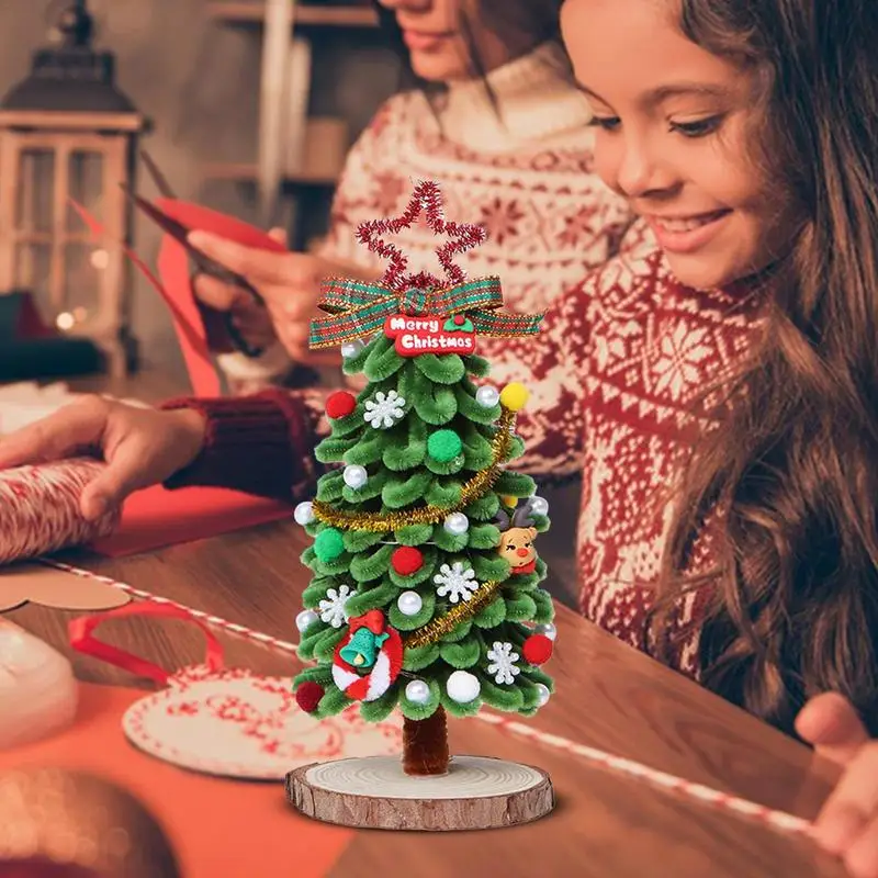 Christmas Tree Material Kit Twisted Wand Christmas Tree Art Kits Interactive Pipe Cleaners Craft Kits Fun Christmas Tree Desktop