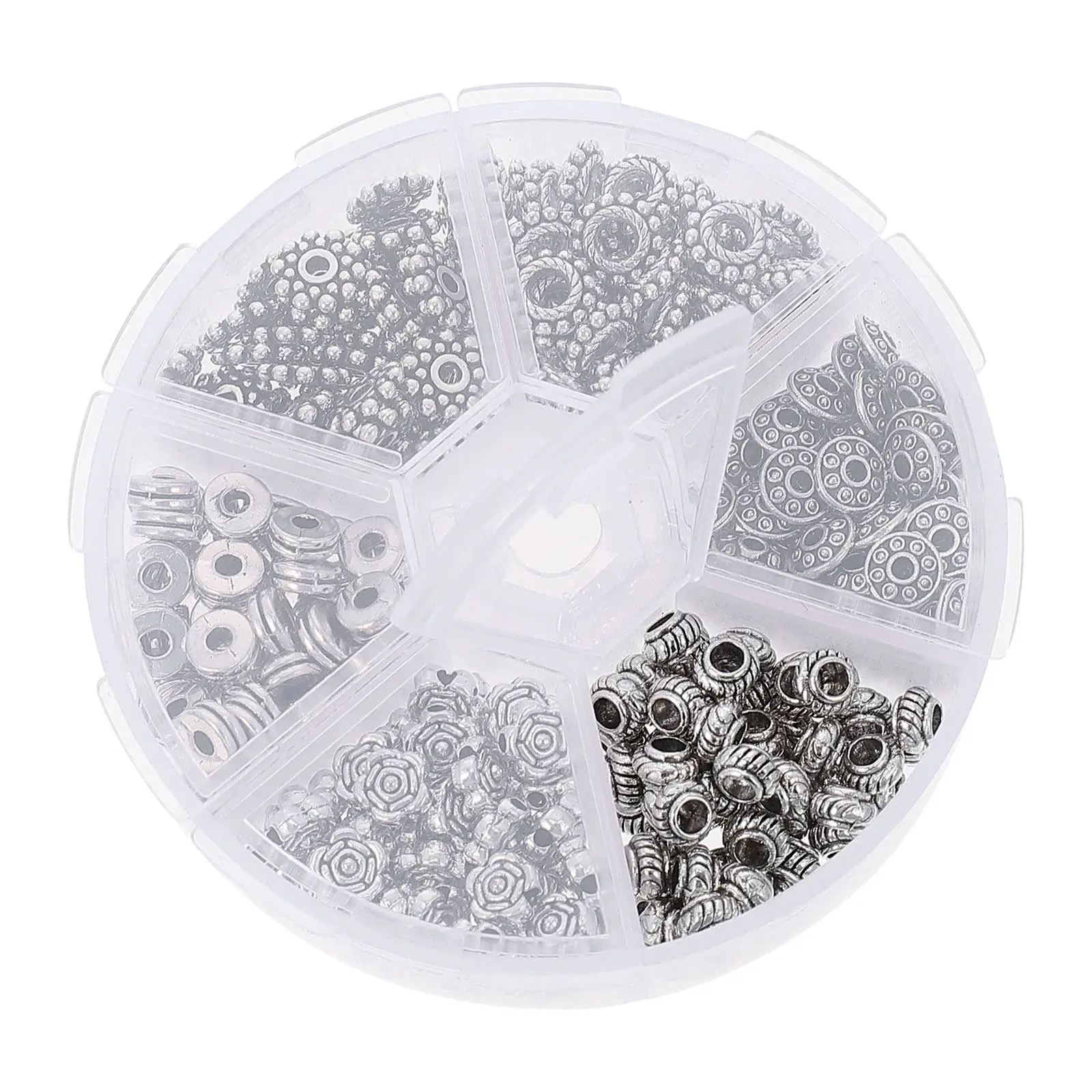 

1 Box Premium Zinc Alloy Spacer Beads Smooth DIY Jewelry Making Kit for Necklace Bracelet Craft Decorative Charms
